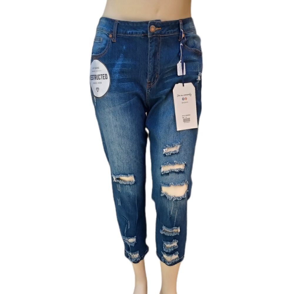 534627....VIP Ankle Crop Jeans, Destructed Collection - Picture 2 of 6